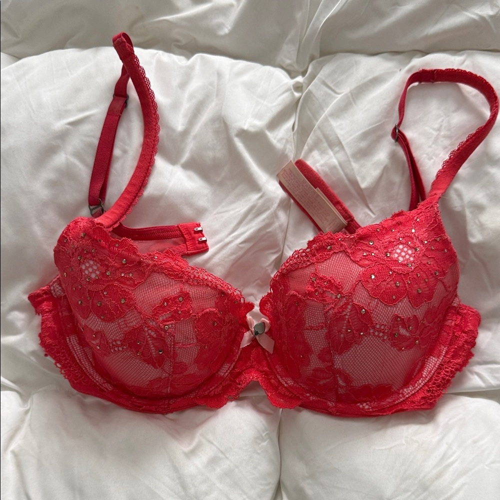 VS Elegant Red Lace Bra